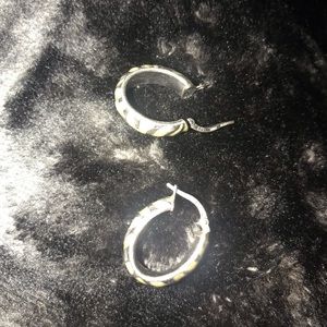 White gold hoop earrings